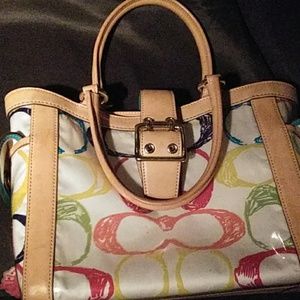 Coach limited ed vachetta leather boxy tote bag